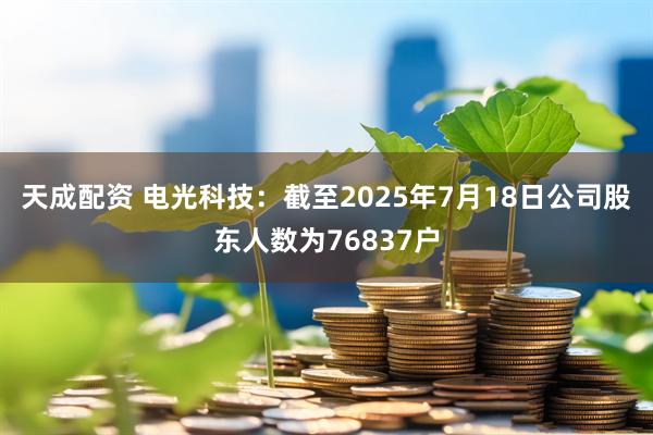 天成配资 电光科技：截至2025年7月18日公司股东人数为76837户